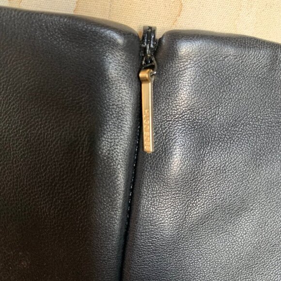 Hugo Boss Black Lambskin Leather Pencil Skirt Womens Size 4 - Picture 4 of 12